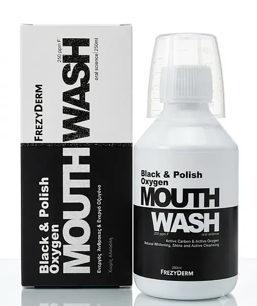 Frezyderm Black & Polish Oxygen Mouthwash 250ppm F 250ml