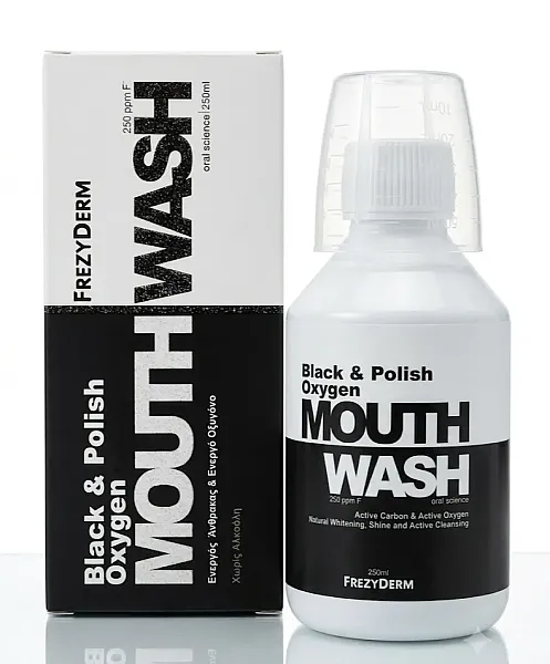 Frezyderm Black & Polish Oxygen Mouthwash 250ppm F 250ml