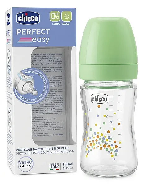 CHICCO 20251-30 ΜΠΙΜΠ.ΓΥΑΛΙΝΟ PERFECT EASY ΘΣ 150ML 0M+