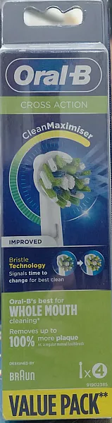 ORAL B CROSS ACTION REPLACAMENT BRUSH HEADS 4PIECES