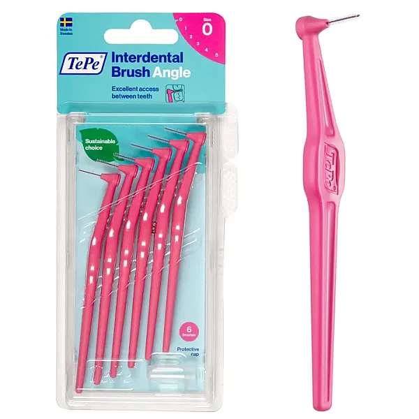 TePe Angle Interdental Brushes Pink - 0.4 mm (ISO 0)