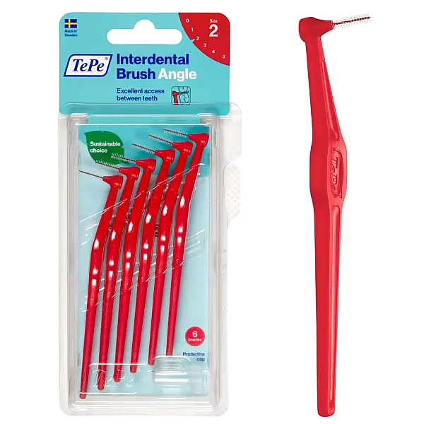 TePe Angle Interdental Brushes Red - 0.5 mm (ISO 2)