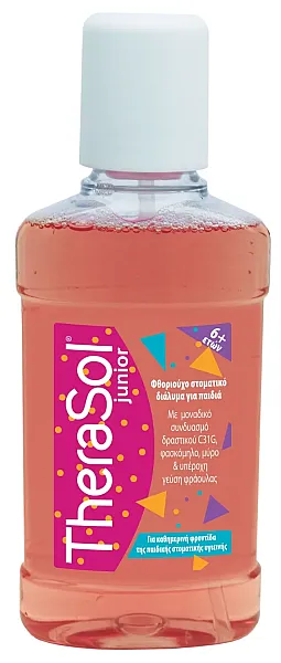Therasol Junior Fluoride Mouthwash for Children 6+ Years Strawberry Flavor 250ml