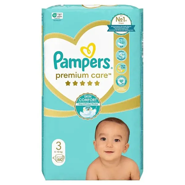 Pampers Premium Care No 3, Nappies, 60 x 6-10kg