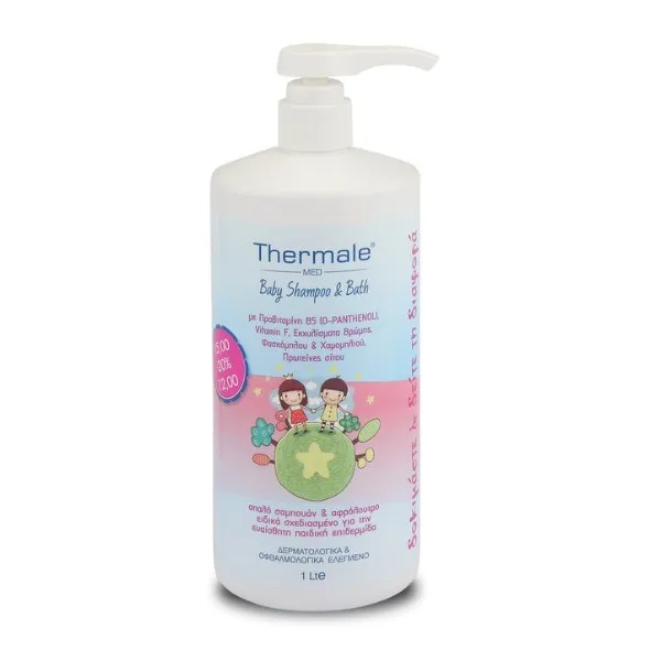 Thermale Med Baby Shampoo &amp; Bath - Baby Cleansing Gel For Hair And Body, 1000ml